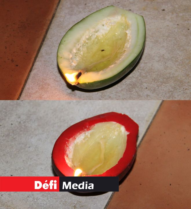 Fabrication des diyas avec des papayes
