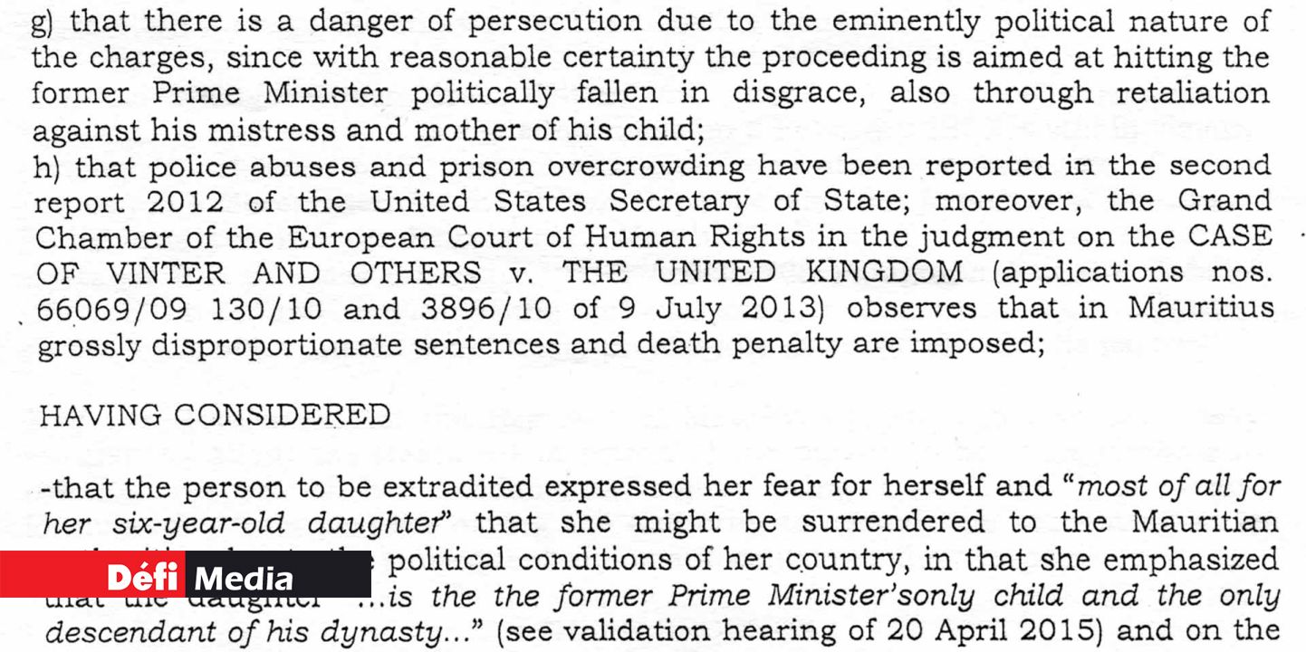 Fac-similé du procès verbal des arguments de Nandanee Soornack devant la Cour d’appel à Bologne (Cliquez sur l'image pour l'agrandir).