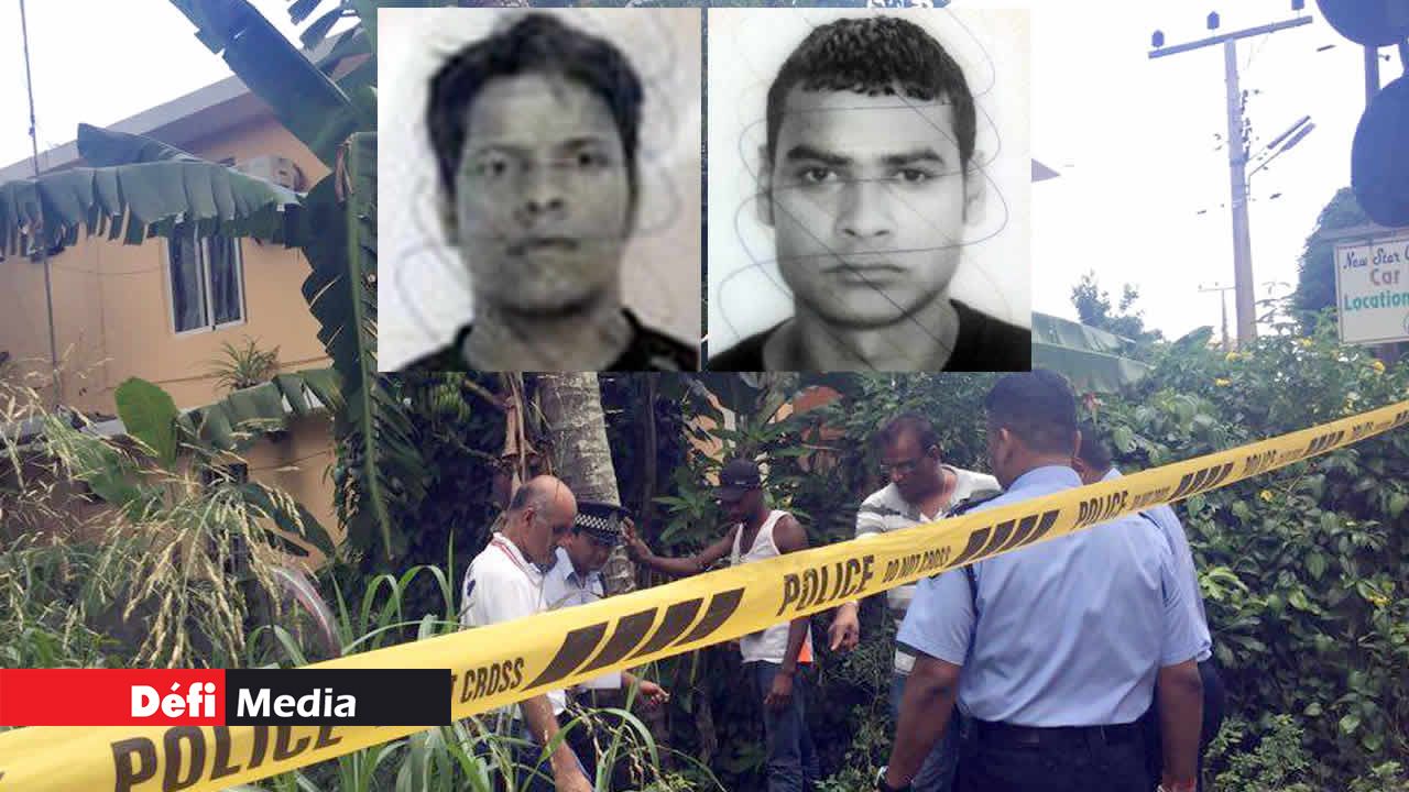 Joseph, un témoin, lors d’une reconstitution de l’électrocution dont ont été victimes ses deux collègues (en médaillon) dimanche.