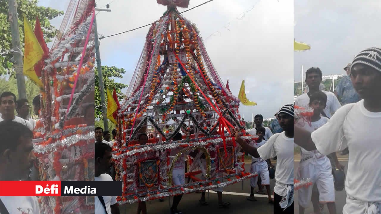 Le grand retour du kanwar à Grand-Baie après trois jours de marche.