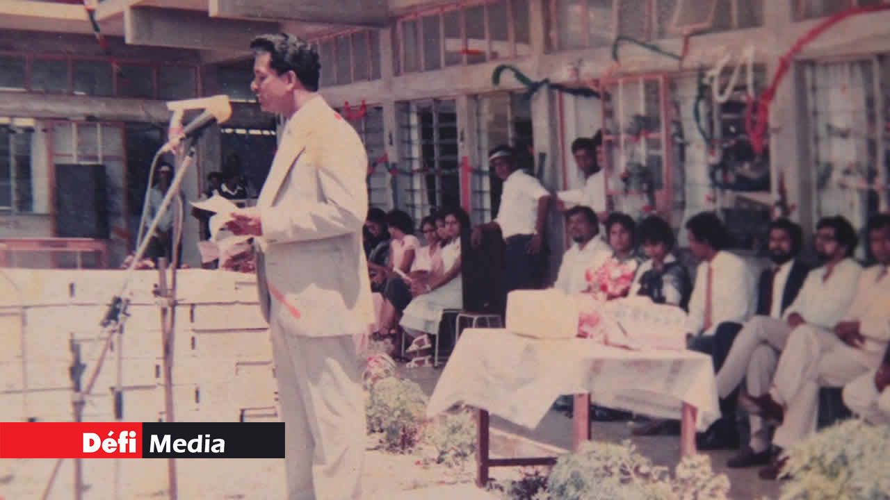 Doorganah Venkatasawmy lors de l’ouverture du collège.