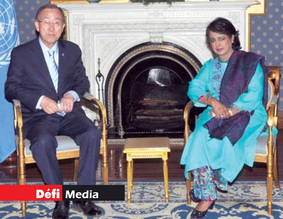 The UN Secretary General paid a courtesy call to the President of the Republic Dr Ameena Gurib Fakim.