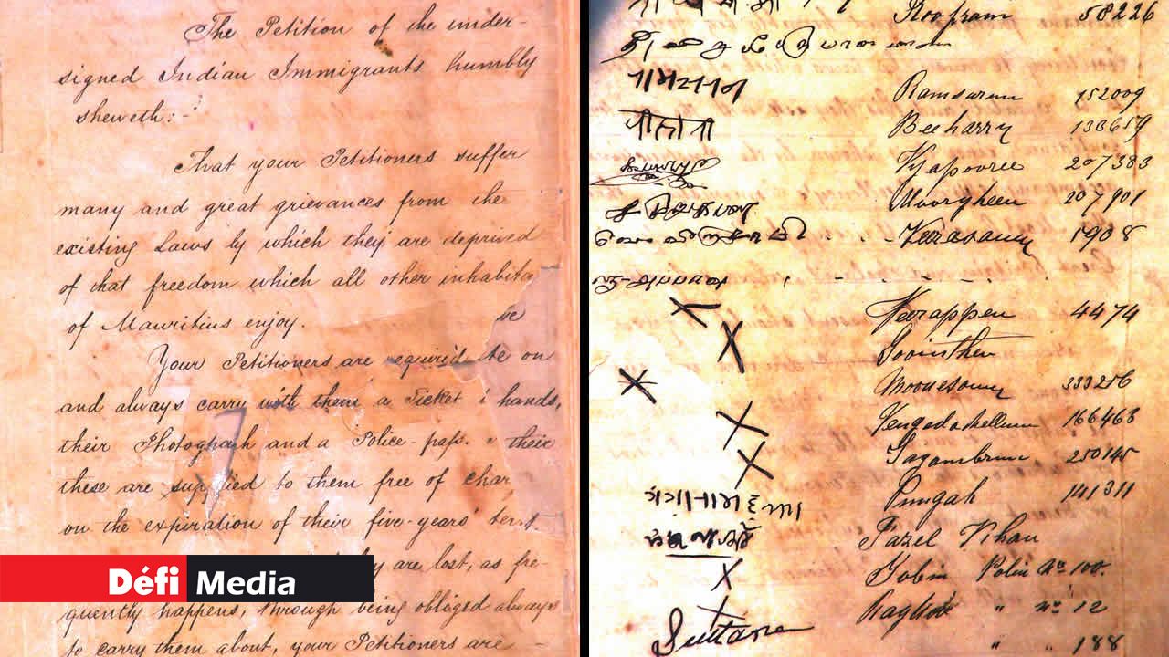 La pétition d’Adolphe de Plevitz et les signatures des travailleurs.